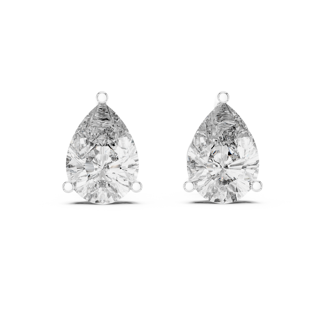 3.50 Carat Pear Cut Lab Diamond Stud Earrings