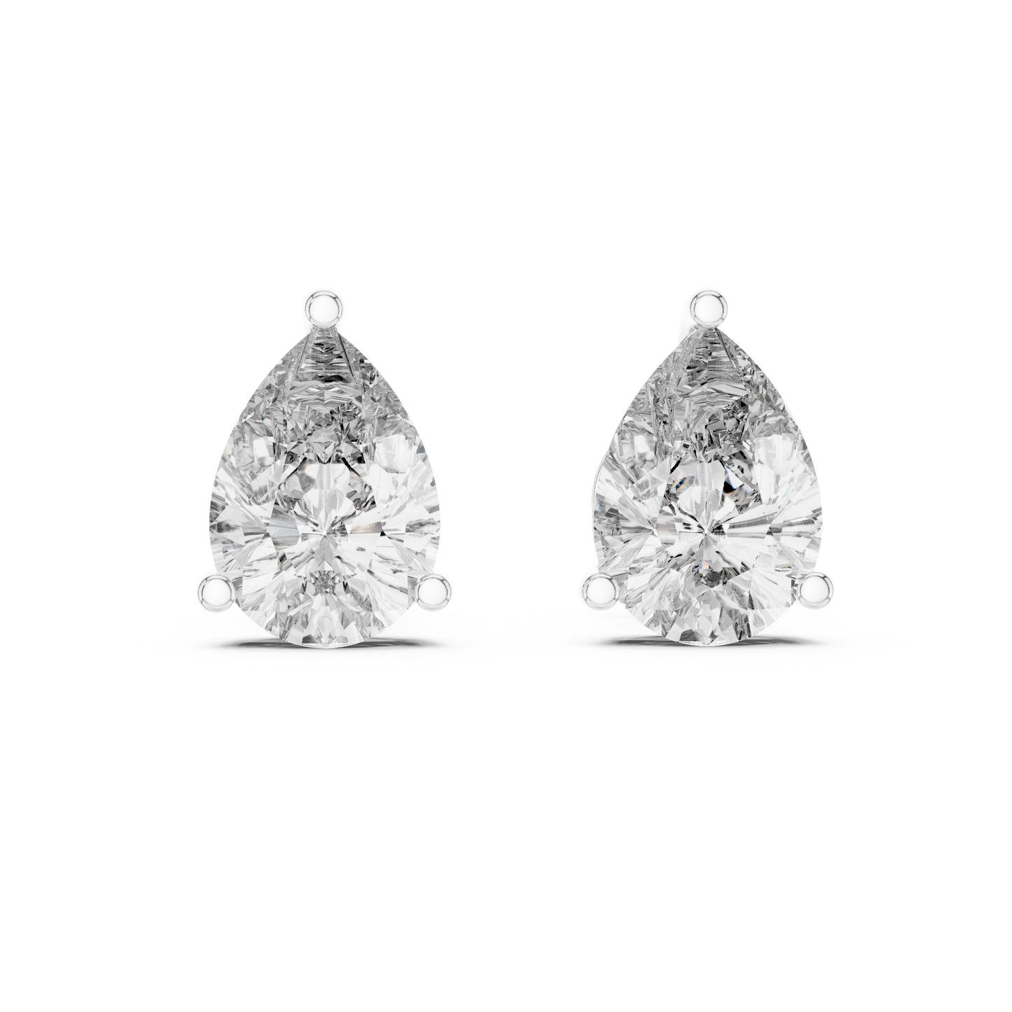 3.50 Carat Pear Cut Lab Diamond Stud Earrings