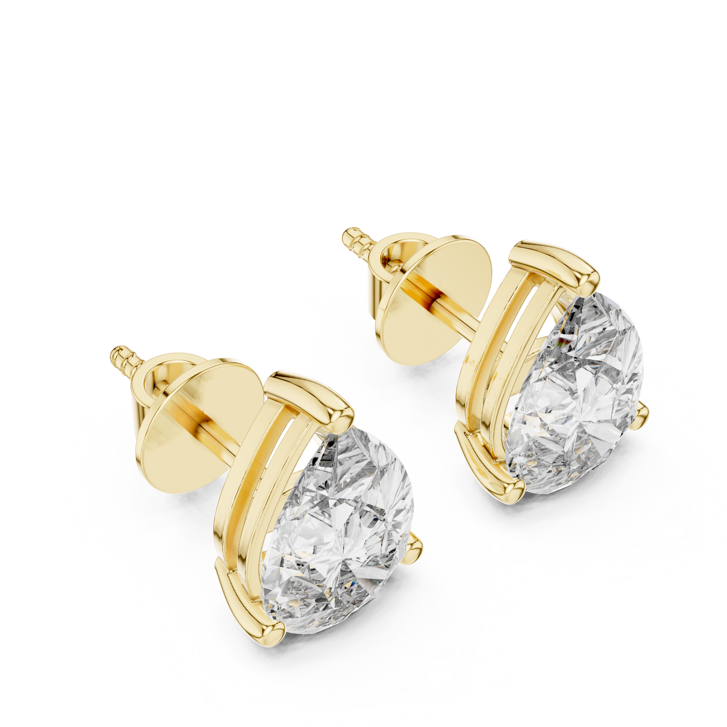 3.50 Carat Pear Cut Lab Diamond Stud Earrings