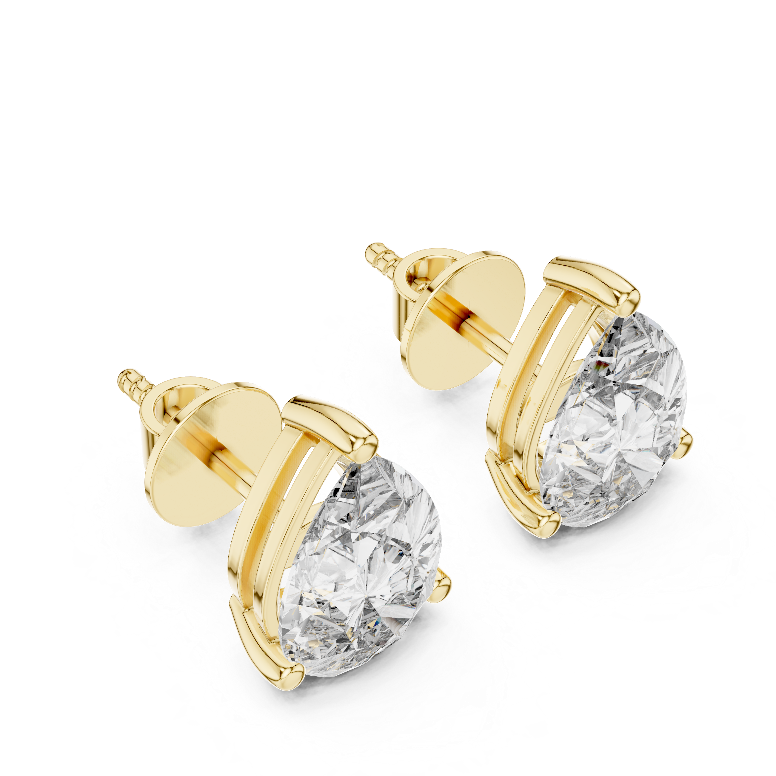 3.50 Carat Pear Cut Lab Diamond Stud Earrings
