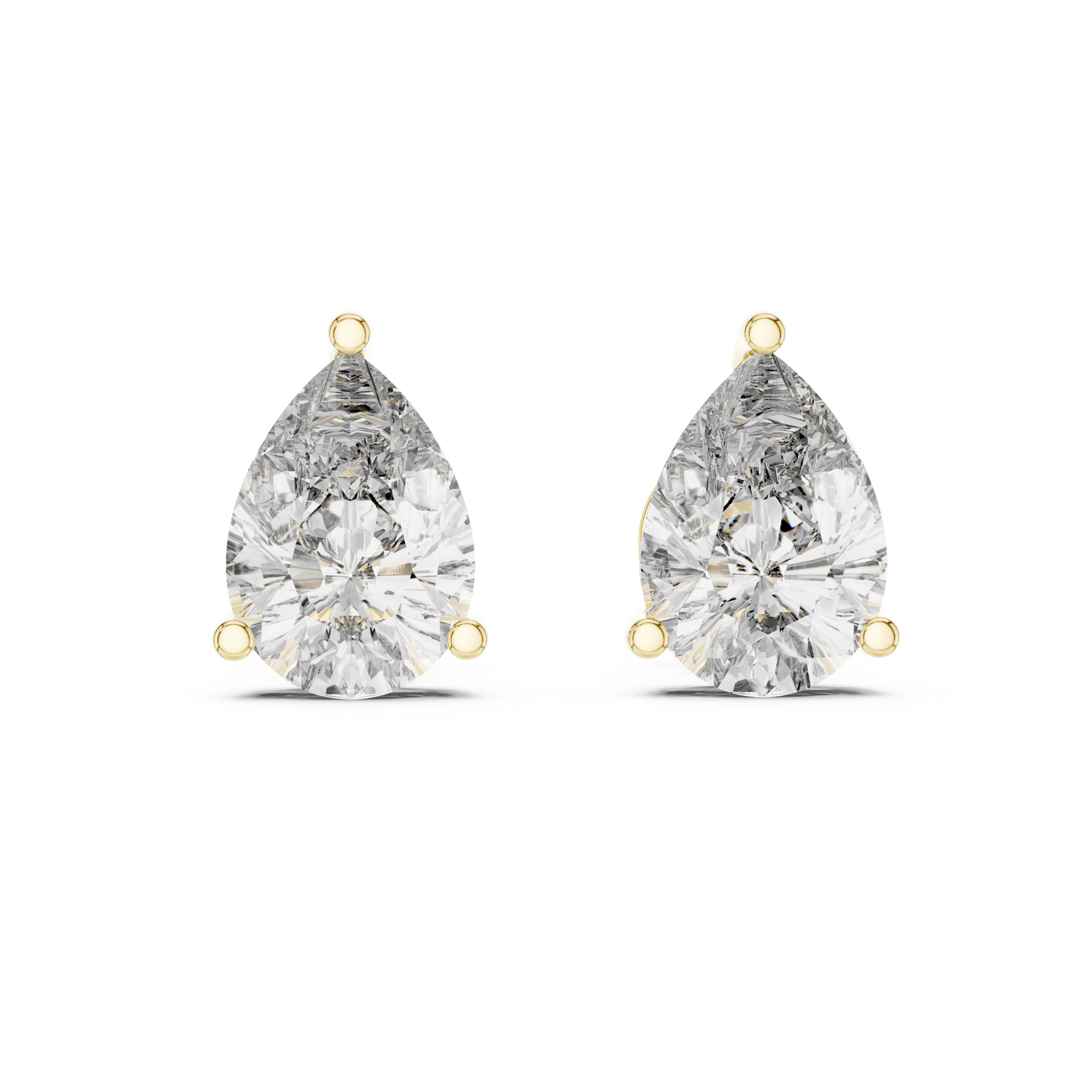 3.50 Carat Pear Cut Lab Diamond Stud Earrings