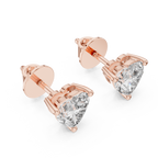 1.50 Carat Heart Cut Lab Diamond Stud Earrings