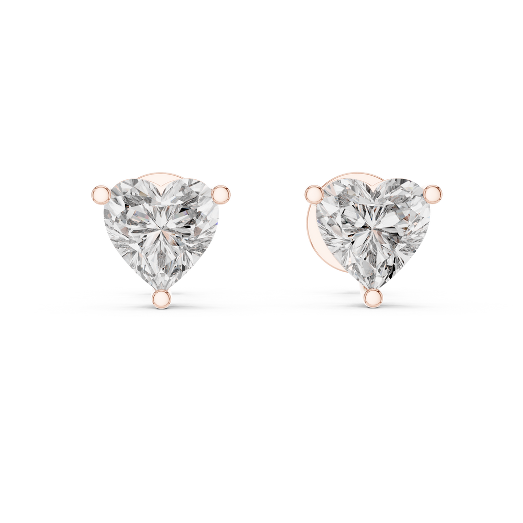1.50 Carat Heart Cut Lab Diamond Stud Earrings