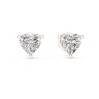 1.50 Carat Heart Cut Lab Diamond Stud Earrings
