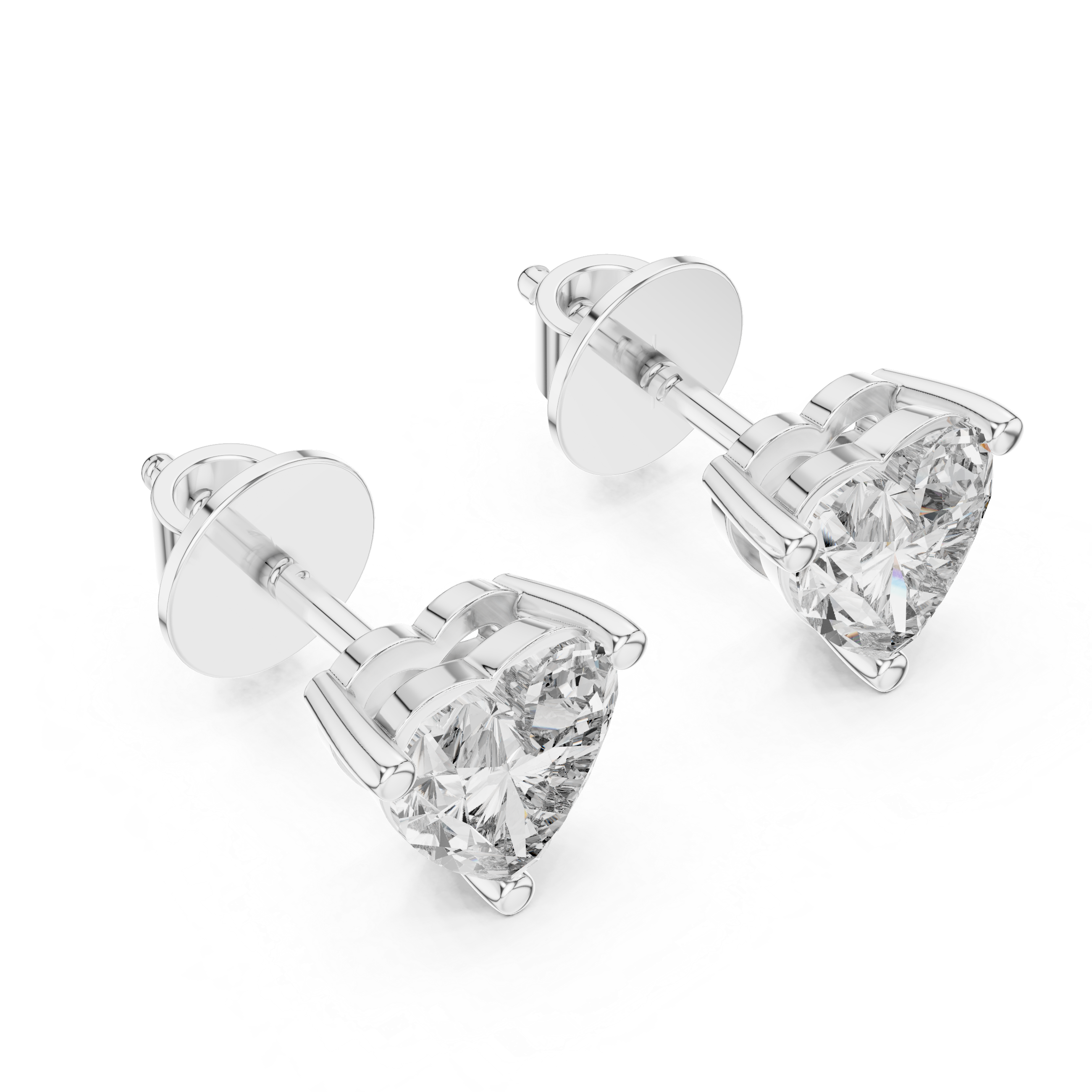 1.50 Carat Heart Cut Lab Diamond Stud Earrings