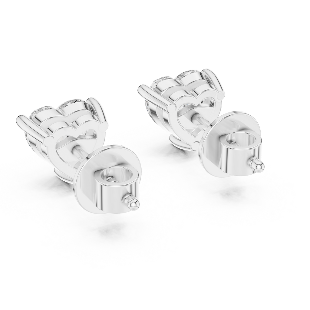 1.50 Carat Heart Cut Lab Diamond Stud Earrings