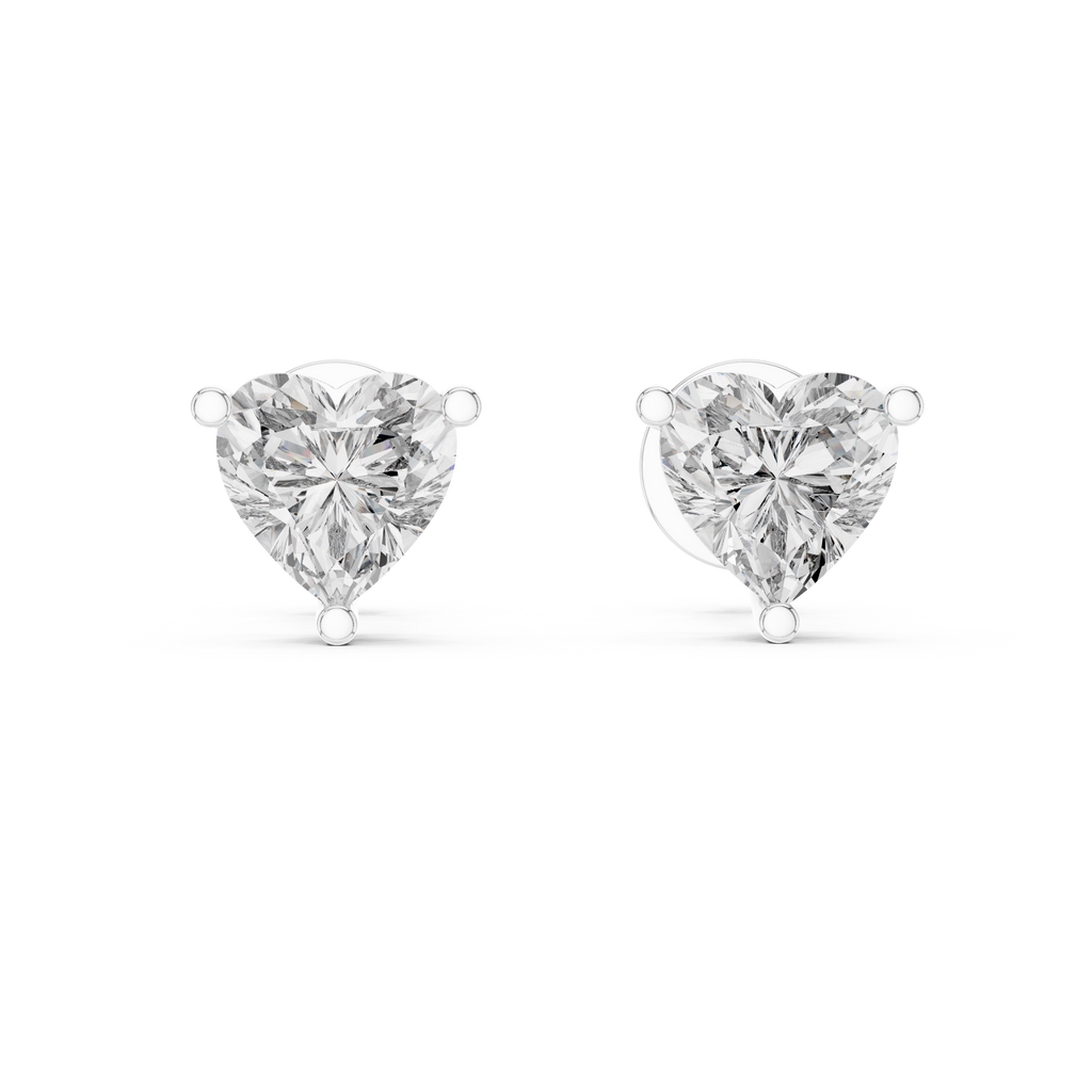 1.50 Carat Heart Cut Lab Diamond Stud Earrings