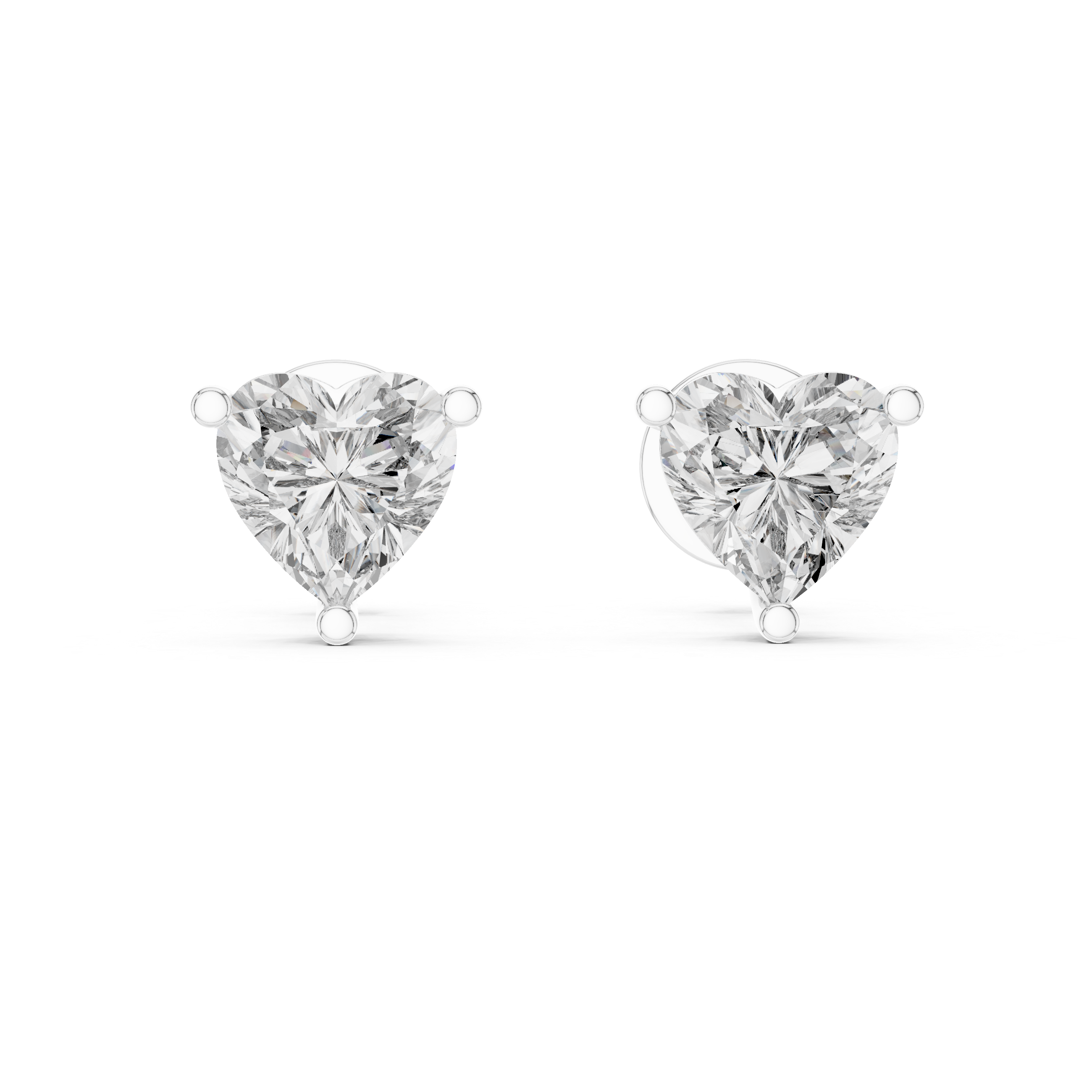 1.50 Carat Heart Cut Lab Diamond Stud Earrings