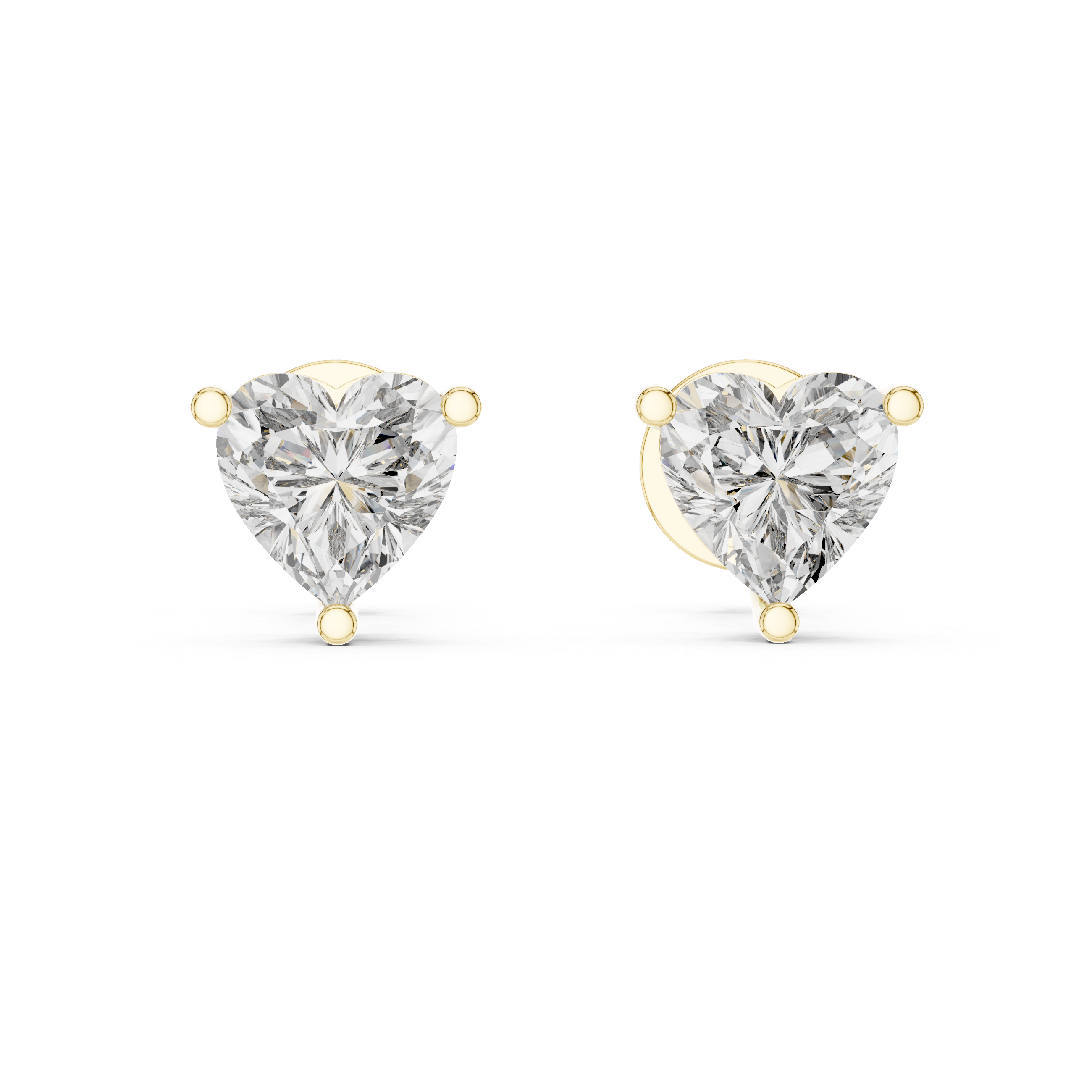 1.50 Carat Heart Cut Lab Diamond Stud Earrings