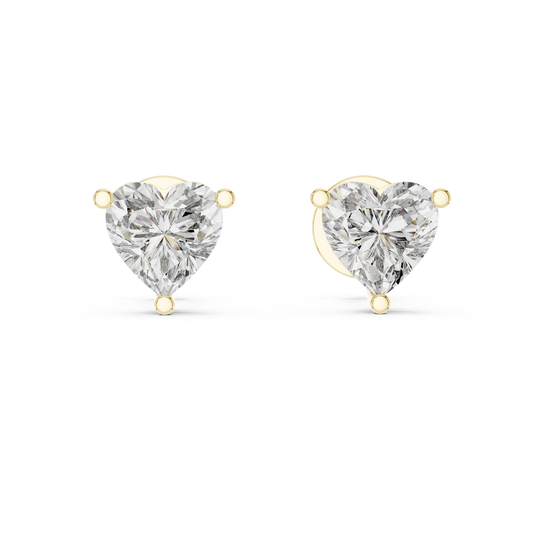 1.50 Carat Heart Cut Lab Diamond Stud Earrings