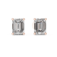 Emerald Cut 2.50 Carat Diamond Stud Earrings