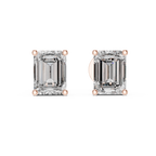 Emerald Cut 2.50 Carat Diamond Stud Earrings