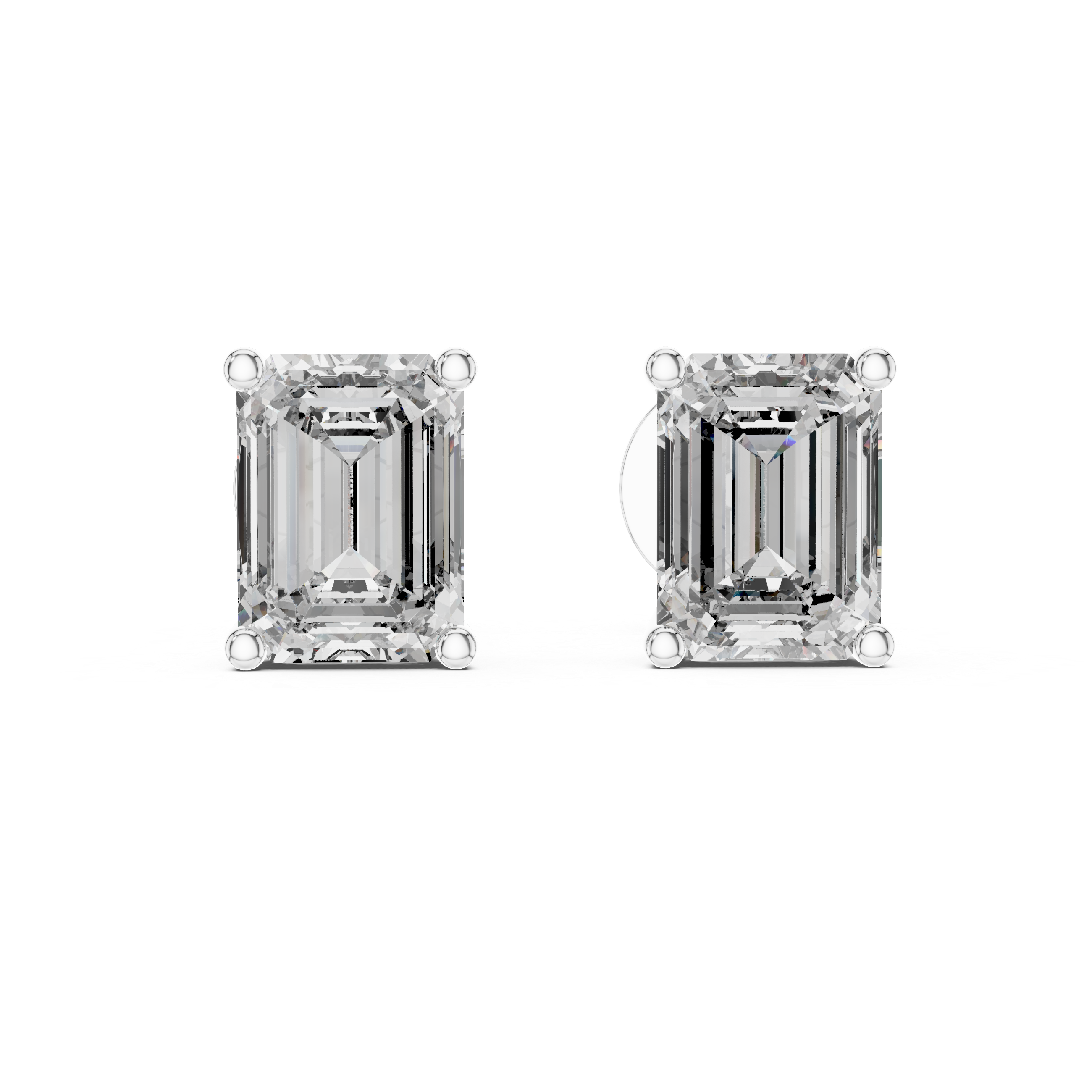 Emerald Cut 2.50 Carat Diamond Stud Earrings