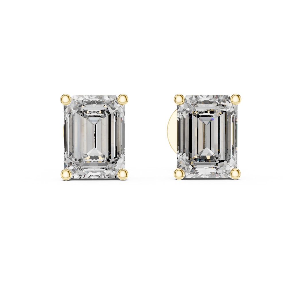 Emerald Cut 2.50 Carat Diamond Stud Earrings