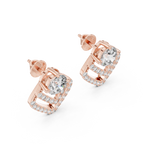 Unique Round Cut Diamond Drop Earrings