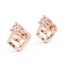 Unique Round Cut Diamond Drop Earrings