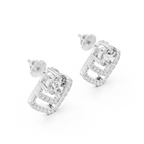 Unique Round Cut Diamond Drop Earrings