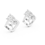 Unique Round Cut Diamond Drop Earrings