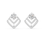 Unique Round Cut Diamond Drop Earrings