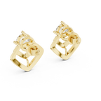 Unique Round Cut Diamond Drop Earrings