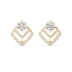 Unique Round Cut Diamond Drop Earrings