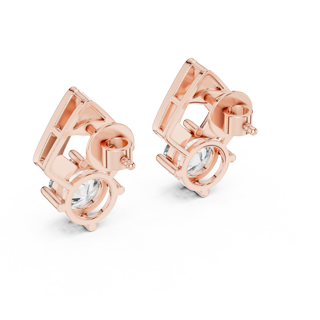 2.50 Carat Round Diamond Fancy Drop Earrings