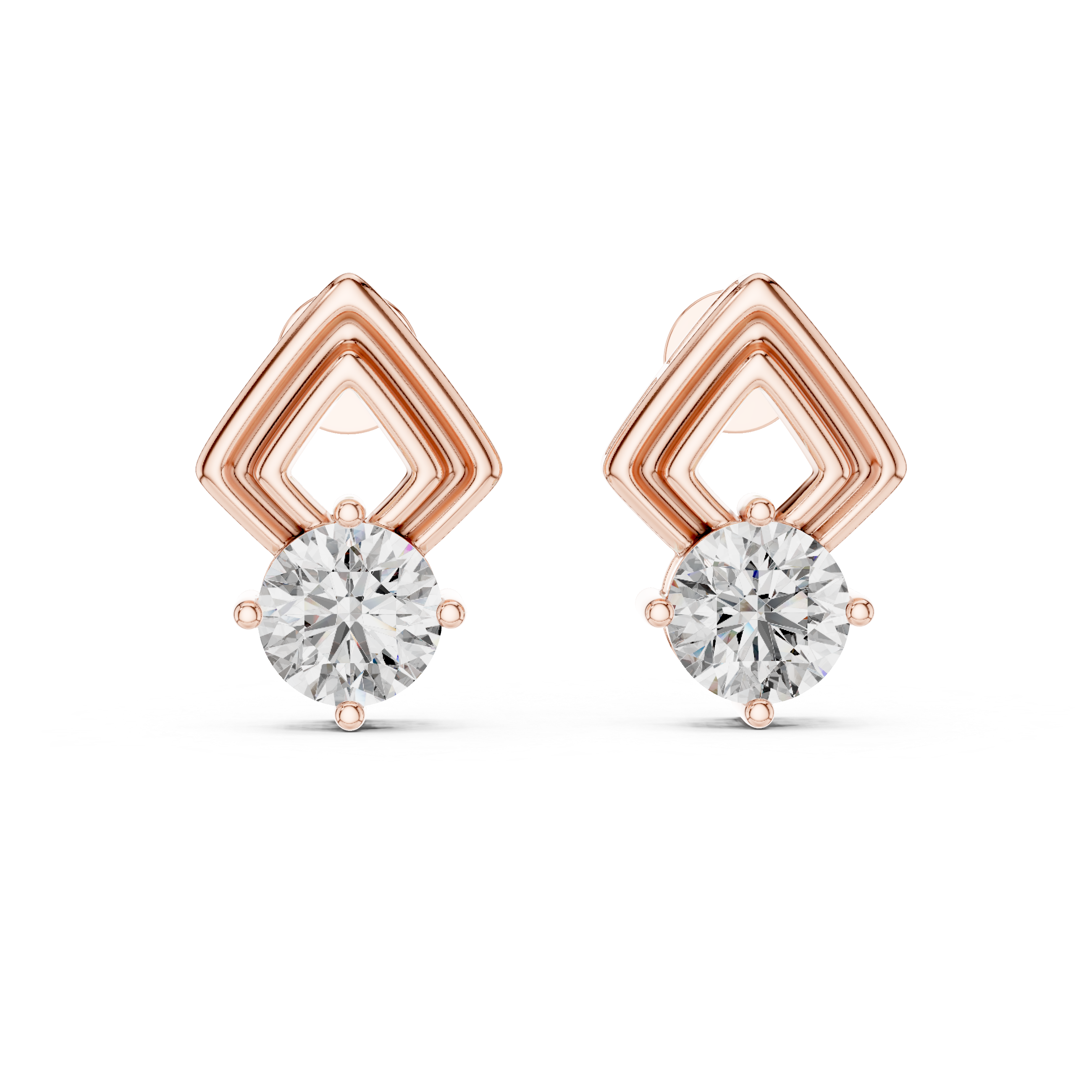 2.50 Carat Round Diamond Fancy Drop Earrings