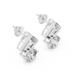 2.50 Carat Round Diamond Fancy Drop Earrings