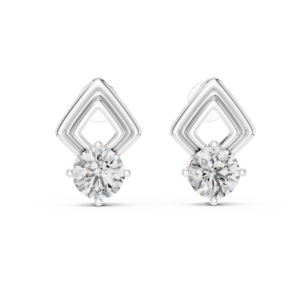 2.50 Carat Round Diamond Fancy Drop Earrings