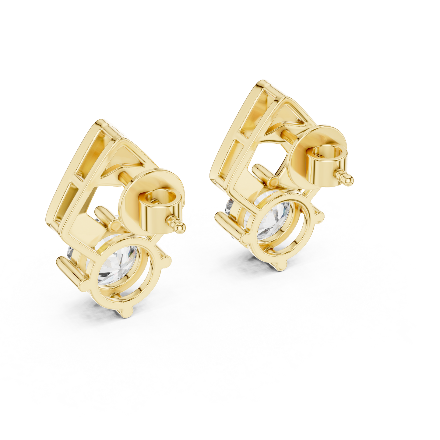 2.50 Carat Round Diamond Fancy Drop Earrings