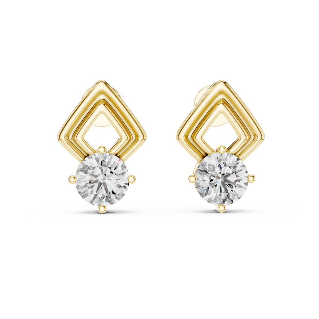 2.50 Carat Round Diamond Fancy Drop Earrings