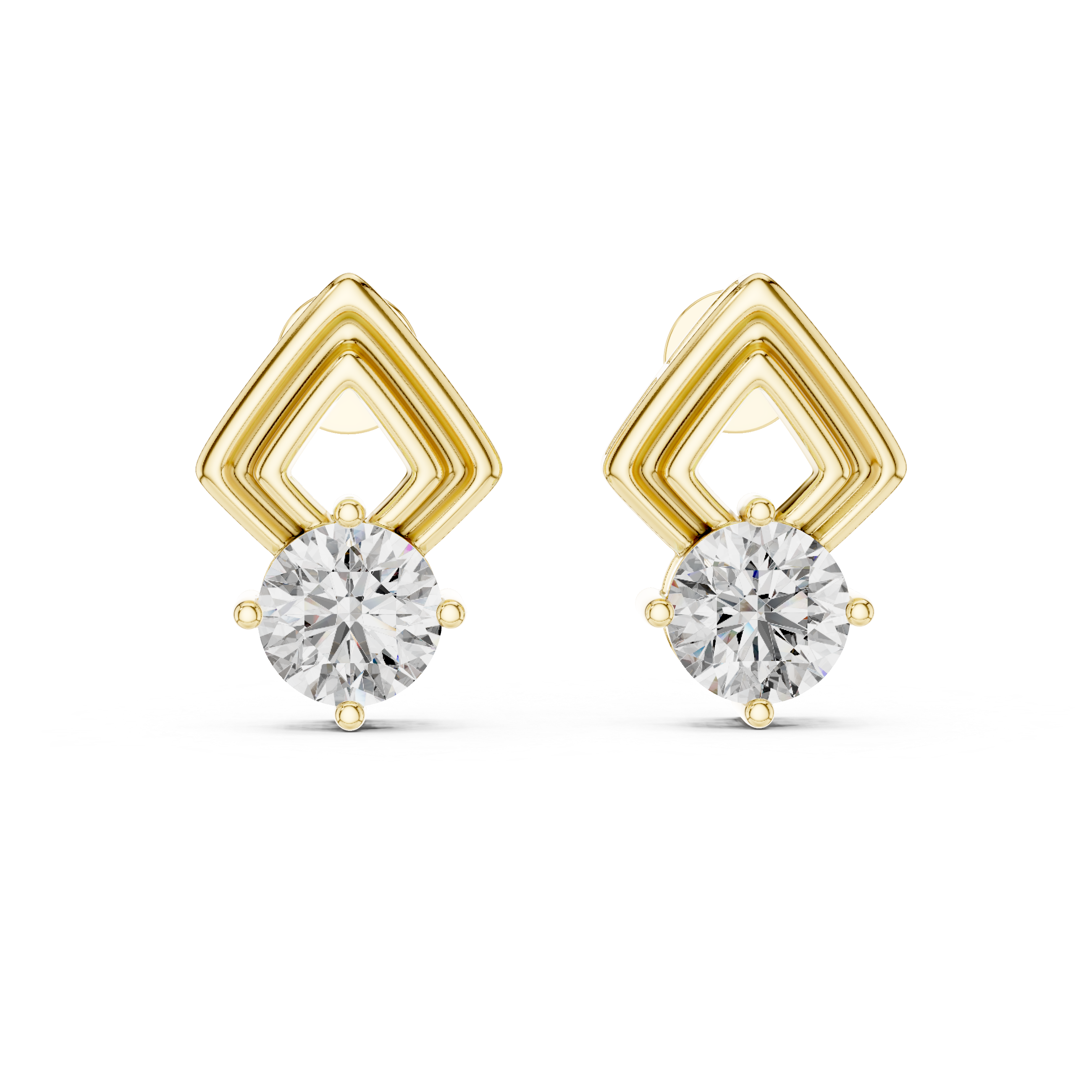 2.50 Carat Round Diamond Fancy Drop Earrings