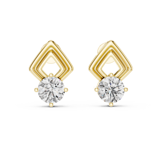 2.50 Carat Round Diamond Fancy Drop Earrings