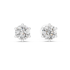 Six Prong Round Diamond Stud Earrings