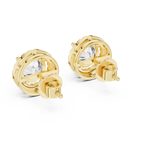 2.50 Carat Round Cut Diamond Halo Stud Earrings