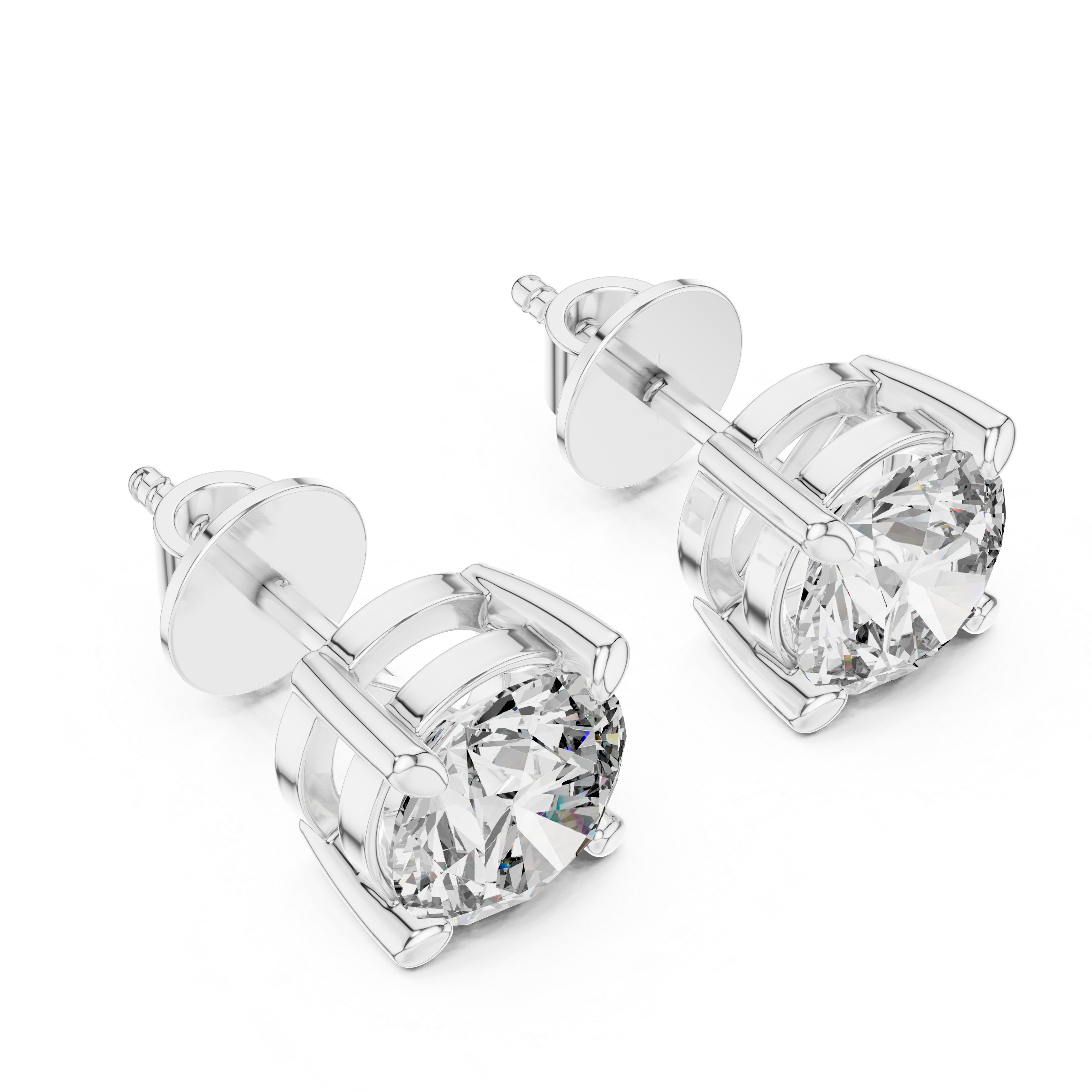 2.50 Carat Round Lab Diamond Stud Earrings