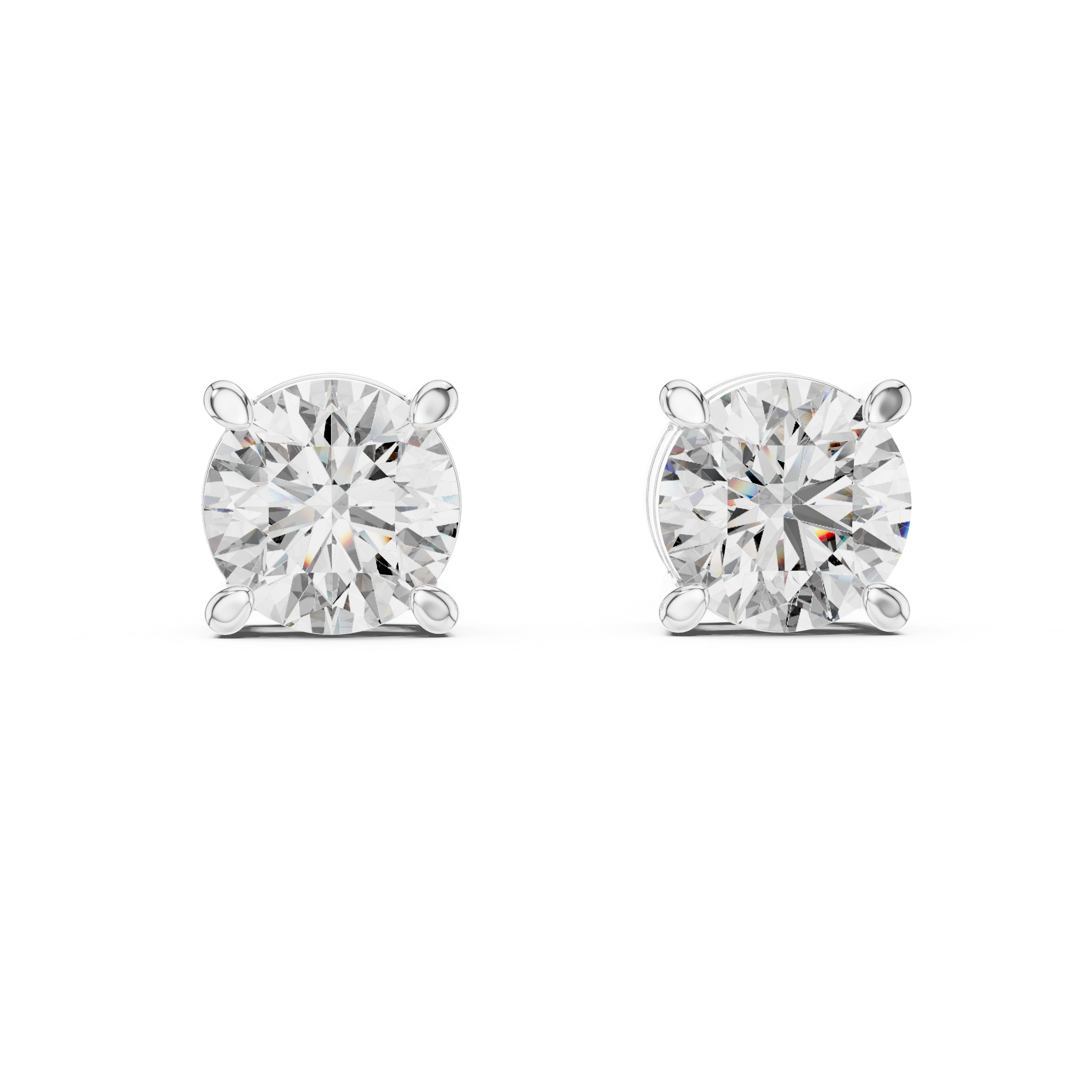 2.50 Carat Round Lab Diamond Stud Earrings