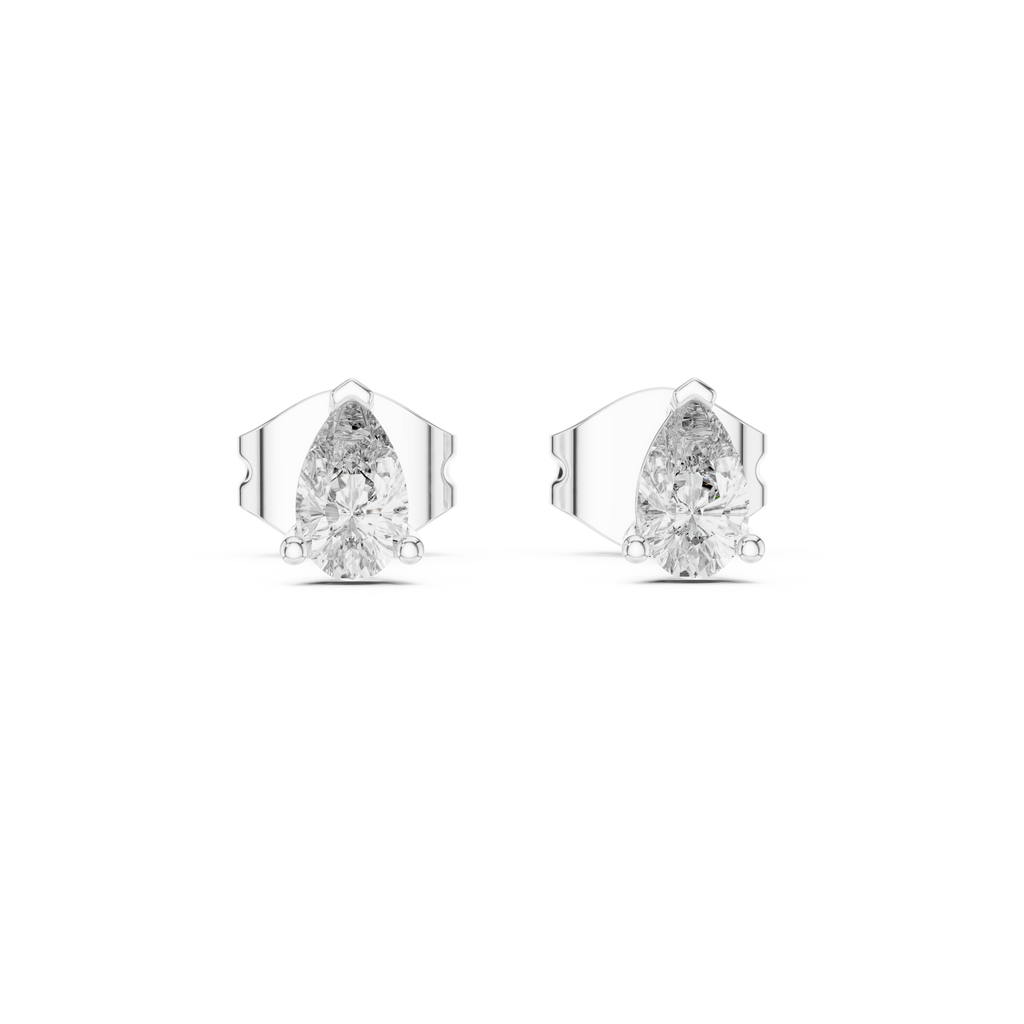 0.50 Carat Pear Cut Lab Diamond Stud Earrings