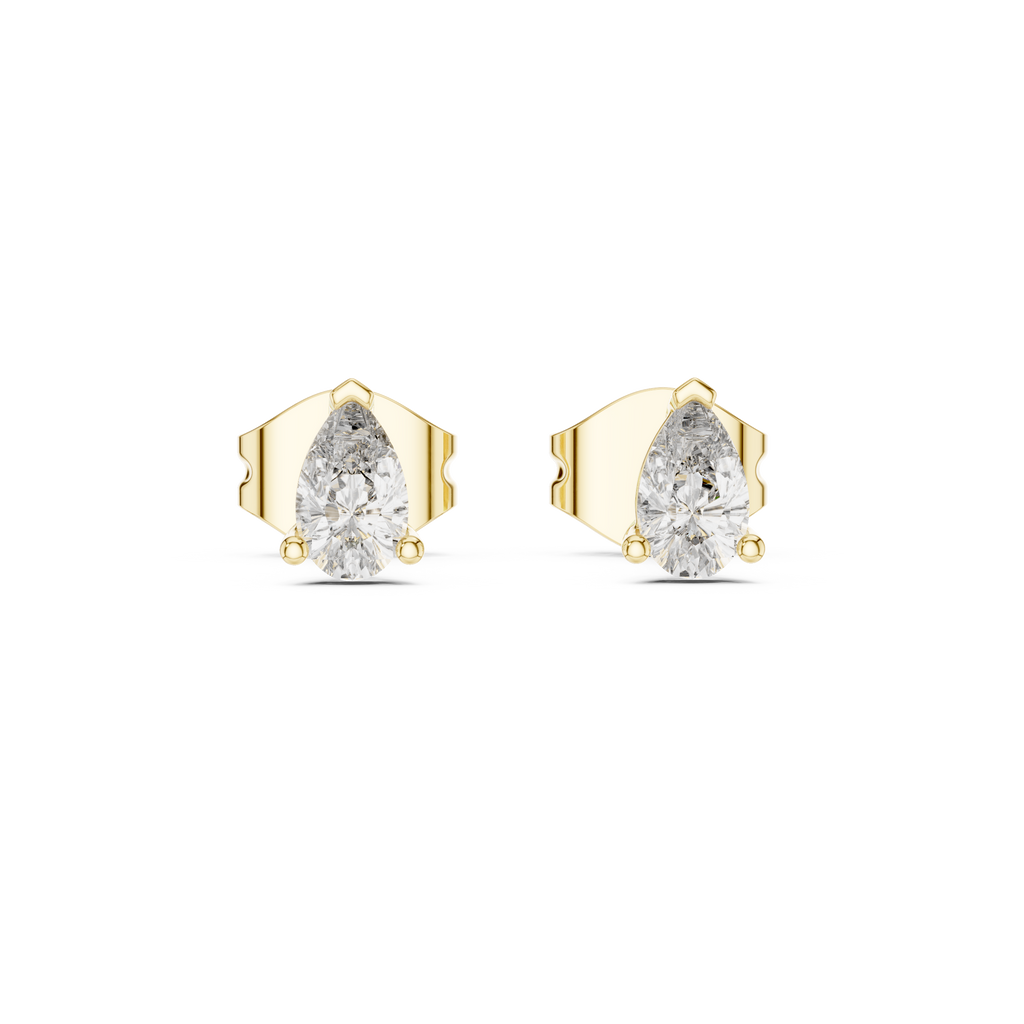 0.50 Carat Pear Cut Lab Diamond Stud Earrings