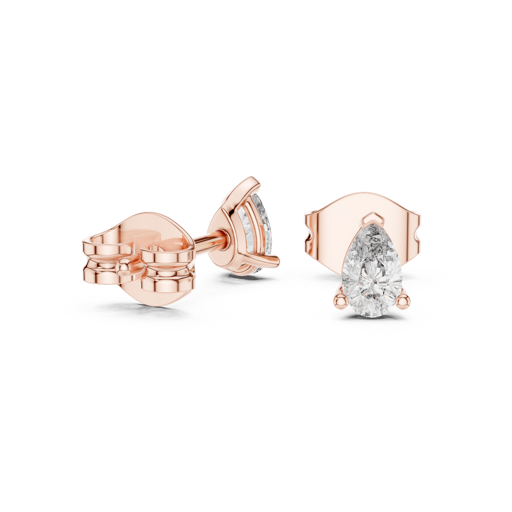 0.50 Carat Pear Cut Lab Diamond Stud Earrings
