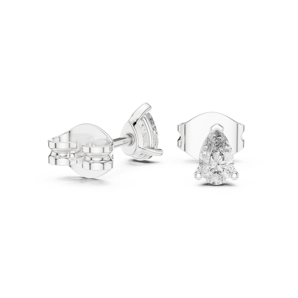 0.50 Carat Pear Cut Lab Diamond Stud Earrings