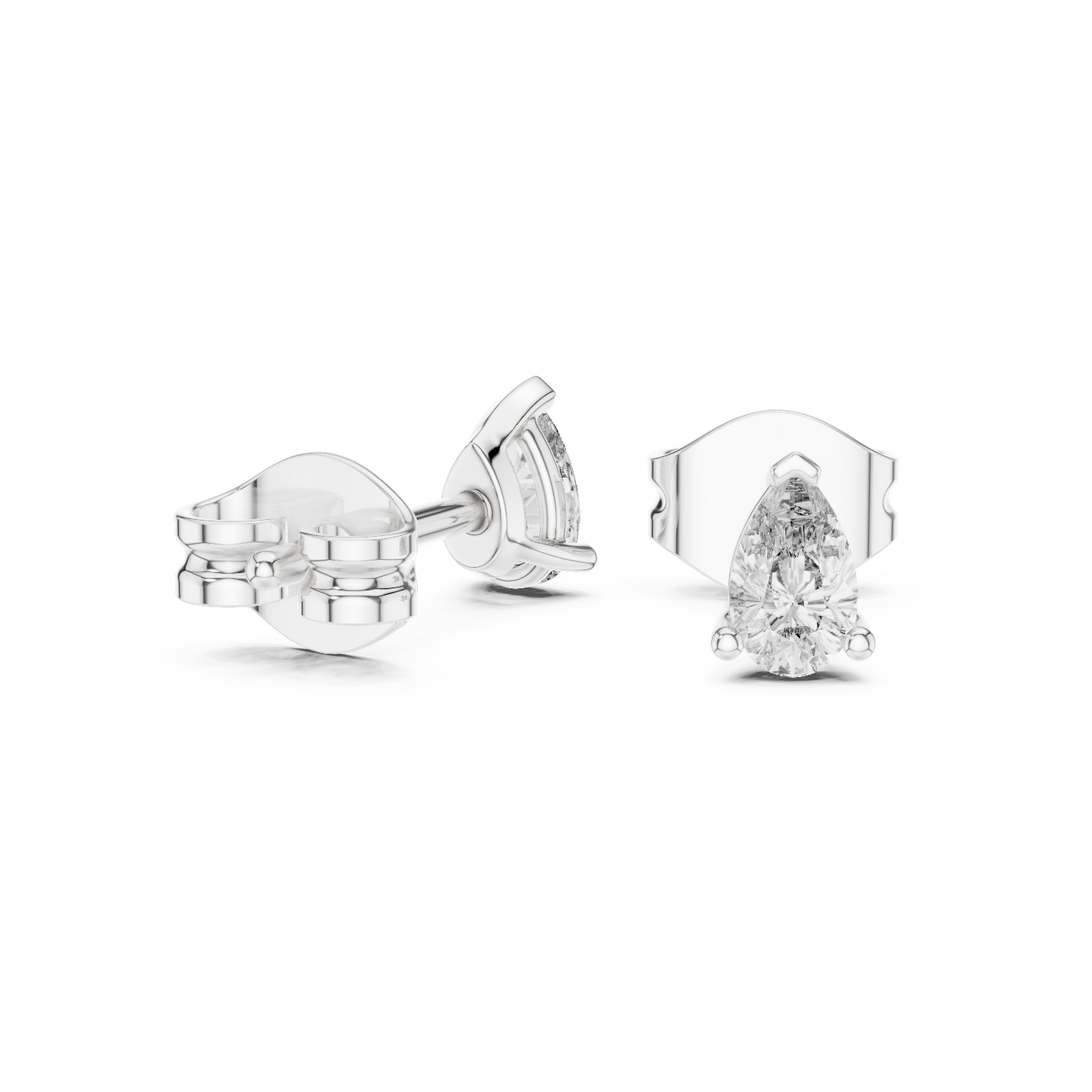 0.50 Carat Pear Cut Lab Diamond Stud Earrings