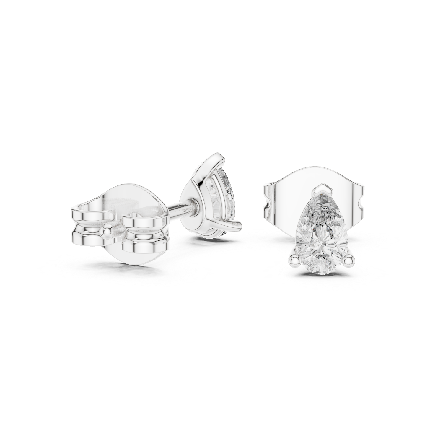 0.50 Carat Pear Cut Lab Diamond Stud Earrings