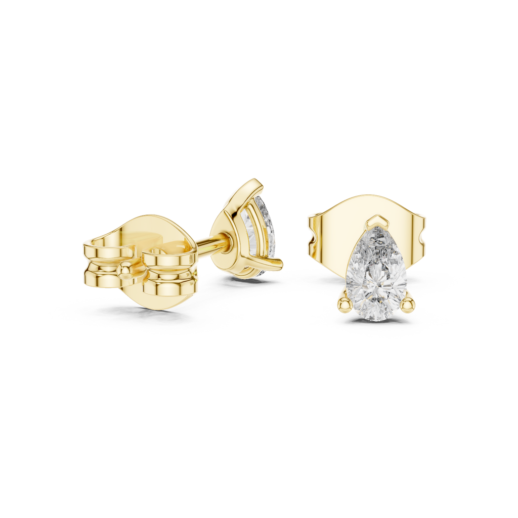 0.50 Carat Pear Cut Lab Diamond Stud Earrings