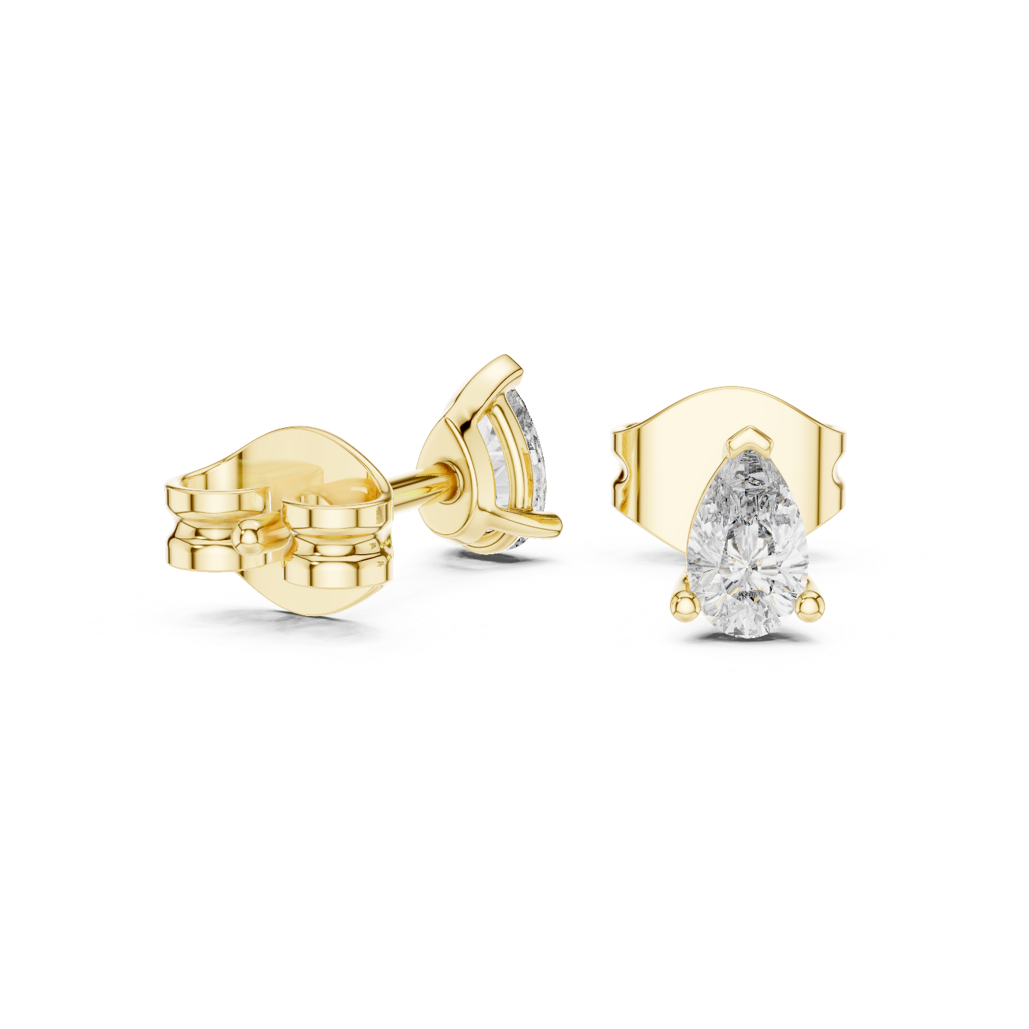 0.50 Carat Pear Cut Lab Diamond Stud Earrings
