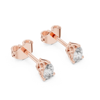 V Prong Pear Cut Lab Diamond Stud Earrings