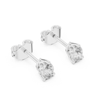 V Prong Pear Cut Lab Diamond Stud Earrings