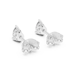 V Prong Pear Cut Lab Diamond Stud Earrings