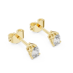 V Prong Pear Cut Lab Diamond Stud Earrings