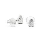 V Prong Pear Cut Lab Diamond Stud Earrings